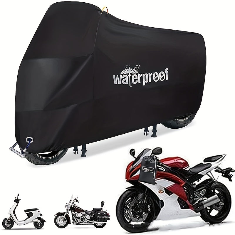 Heavy Duty 210D Waterproof Motorcycle Cover with Safety Cloth Lock Holes