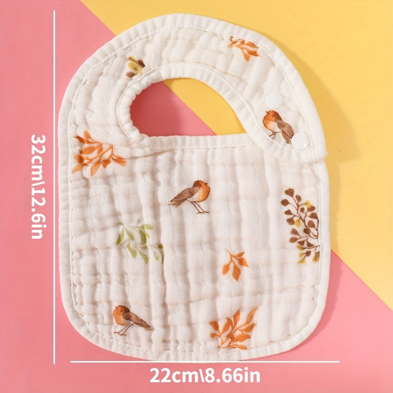 Baby Bib Cotton Gauze Cartoon Pattern Bib for 0-3 Years