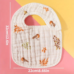 Baby Bib Cotton Gauze Cartoon Pattern Bib for 0-3 Years
