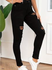 High Rise Skinny Jeans High Strech Casual Denim Pants Women's