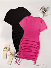 Ribbed Short Sleeve Dress Set