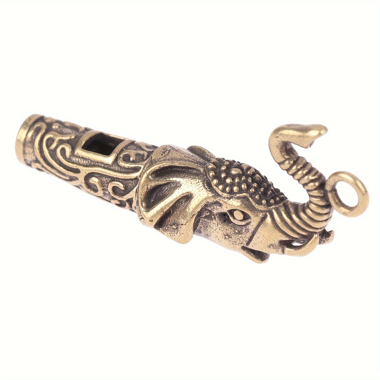 Vintage Dragon Head Whistle Keychain Pendant for Outdoor Survival
