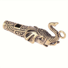Vintage Dragon Head Whistle Keychain Pendant for Outdoor Survival