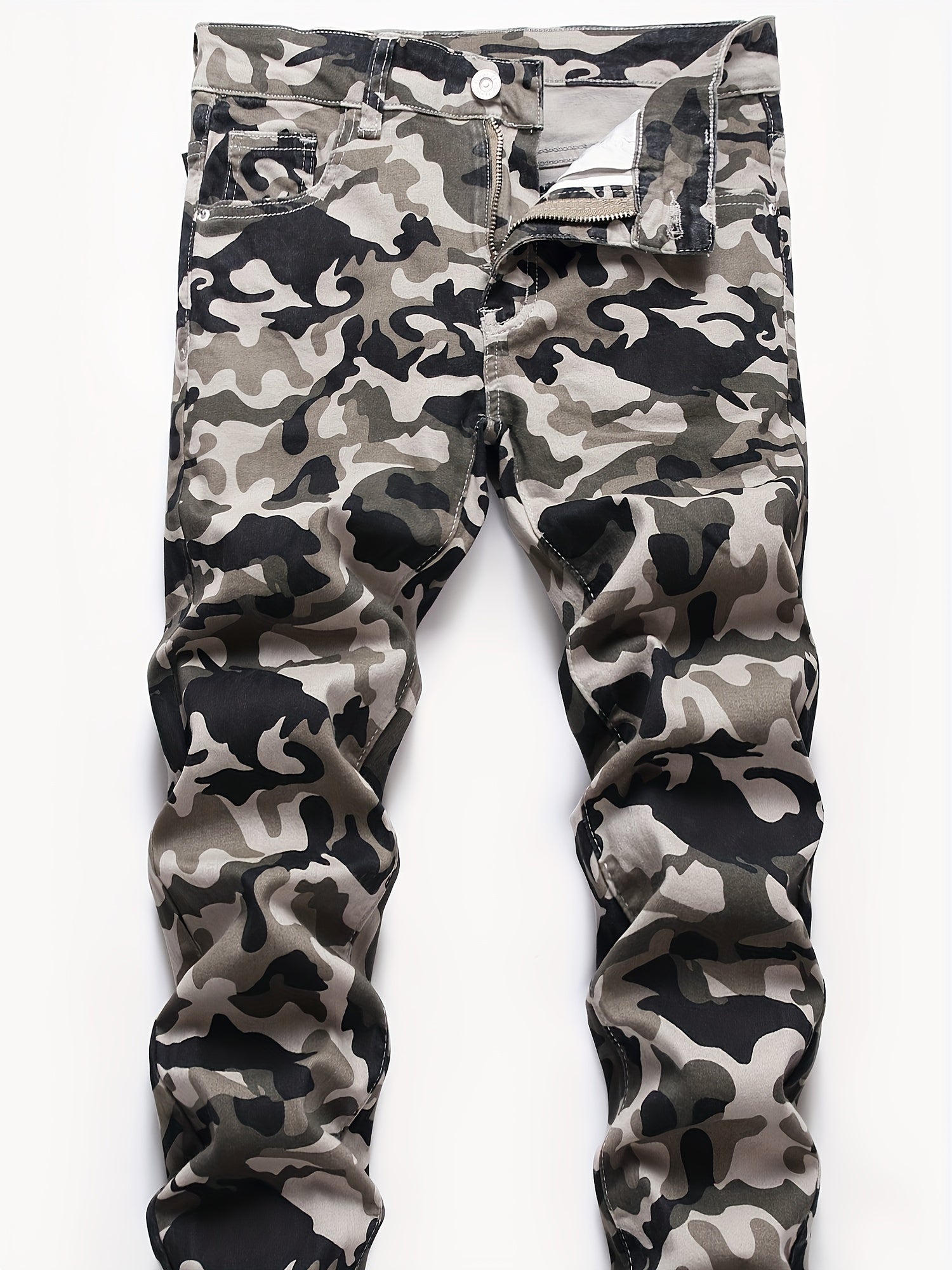 Boys Camo Stretch Jeans Slim Fit Denim Pants Kids Clothes