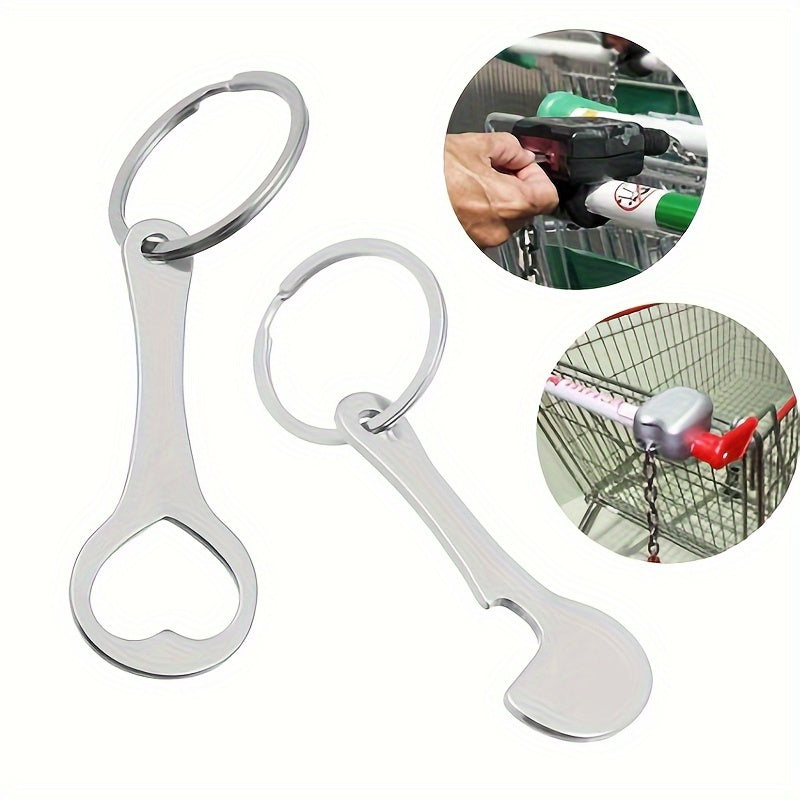 Shopping Cart Tokens Metal Keychain Key Ring Pendant