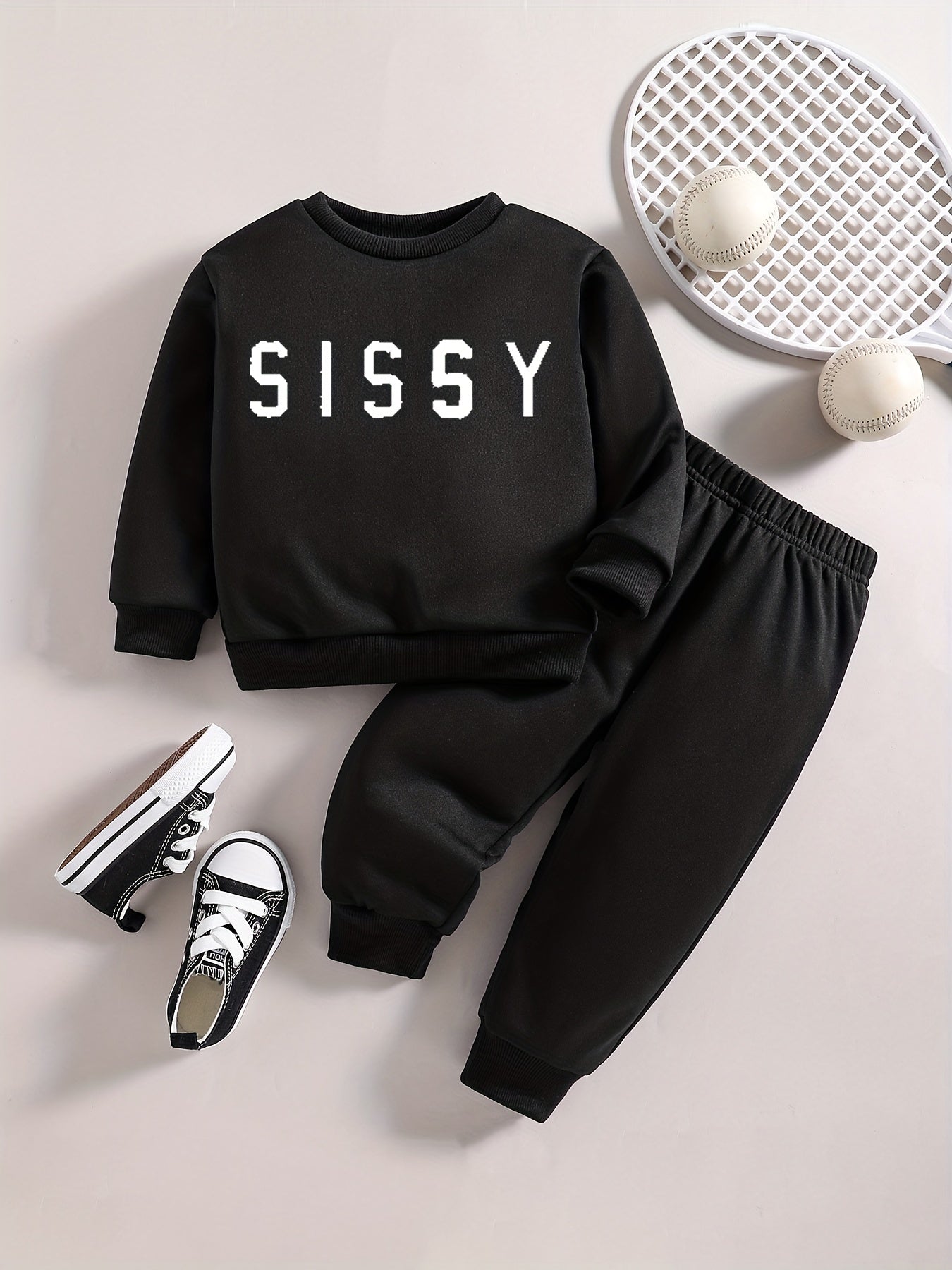 Toddler Baby SISSY Print Sweatshirt and Jogger Set