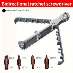Portable Bidirectional Ratchet Screwdriver Wrench