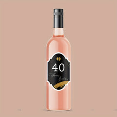 2pcs 40th Happy Birthday Wine Bottle Labels Personalized Self Adhesive