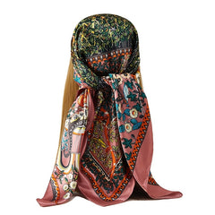 Large Square Silk Head Scarf for Women Lightweight Hair Wrap
