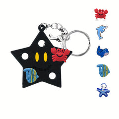 Cartoon Star Silicone Keychain for Children's Party Decoration