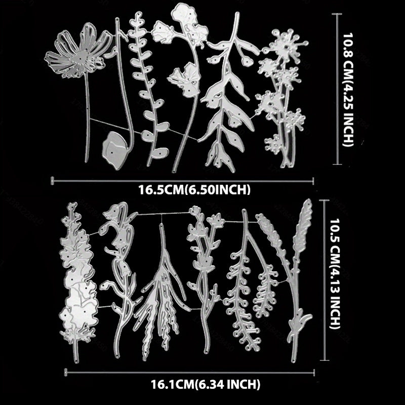 10pcs Wildflower Metal Cutting Dies for DIY Scrapbooking
