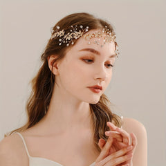 Rhinestone Leaf Hair Band Bridal Wedding Headwear