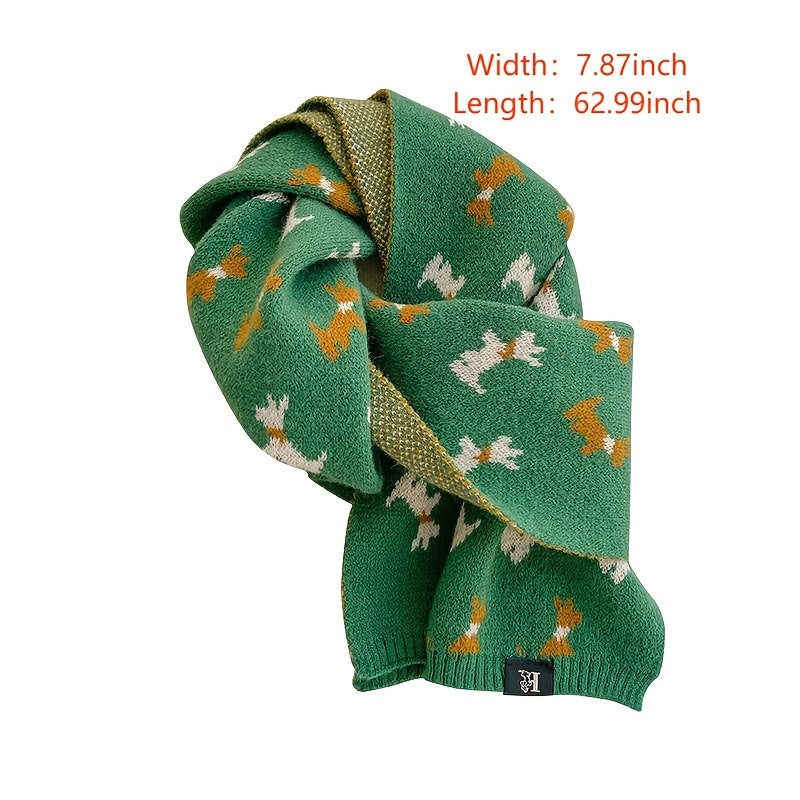 Christmas Knitted Shawl Scarf Plush Warm Bandana