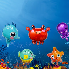 5pcs 16 Inch Mini Marine Animals Aluminum Balloon