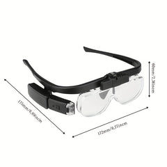 Rechargeable Magnifying Glasses with LED Light, 6 Adjustable Lenses for Reading