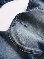 Slim Fit Ripped Jeans Men's Casual Distressed Denim Pants Spring Summer