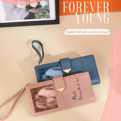 Custom Photo & Text Women's Wallet - Spacious Clutch Bag
