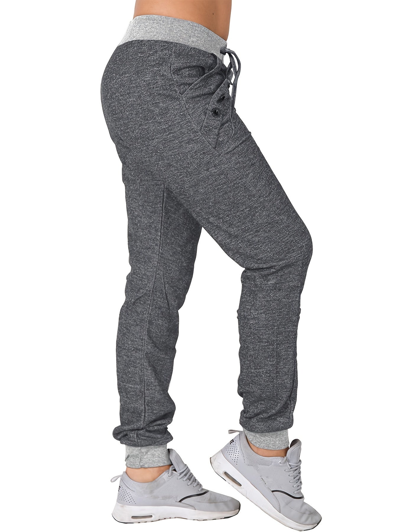Tie Waist Jogger Pants with Pockets for Women