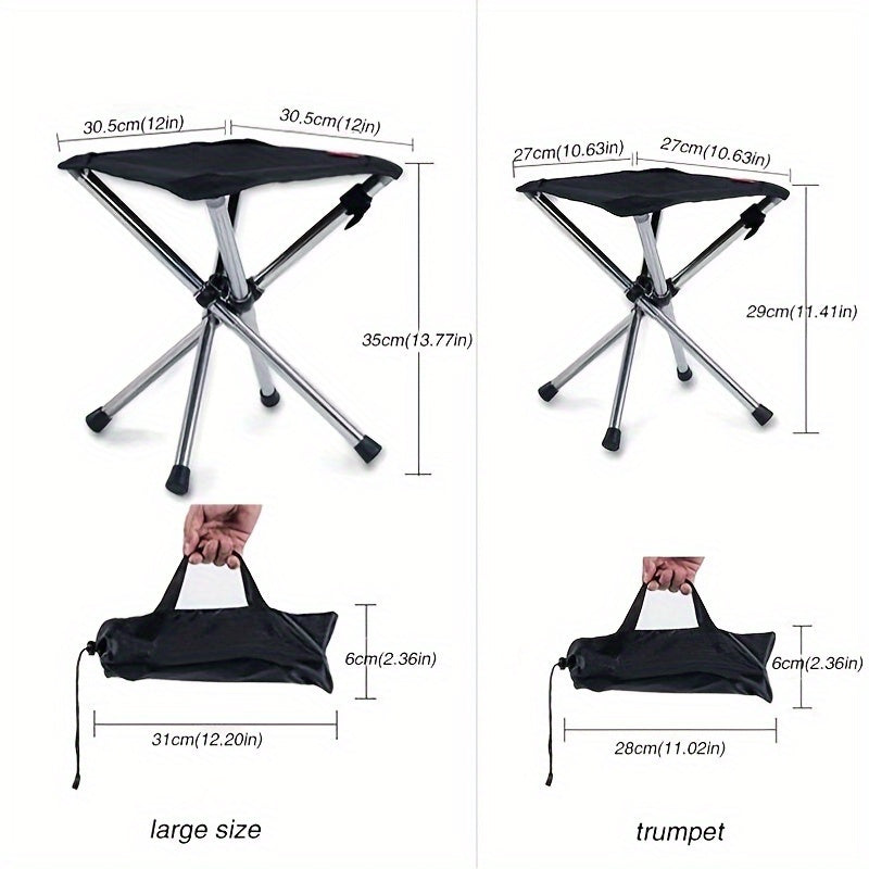 Telescopic Folding Stool Stainless Steel Outdoor Camping Fishing