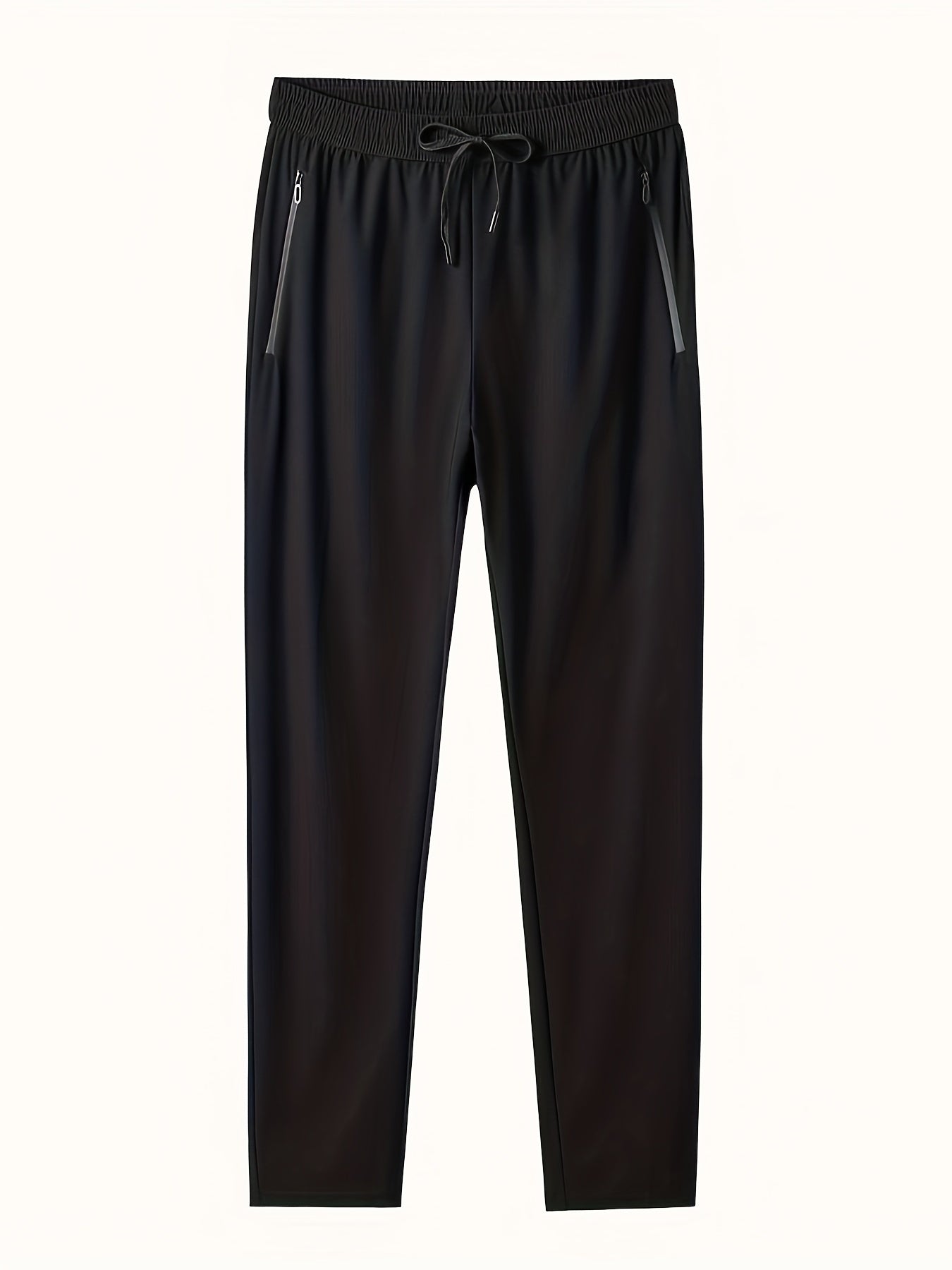 Men's Quick Drying Solid Casual Zipper Pocket Trousers