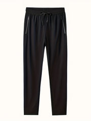Men's Quick Drying Solid Casual Zipper Pocket Trousers