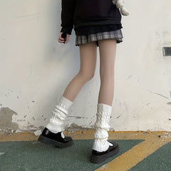 2 Pairs Cable Knit Leg Warmers Knee High Socks Women's Stockings