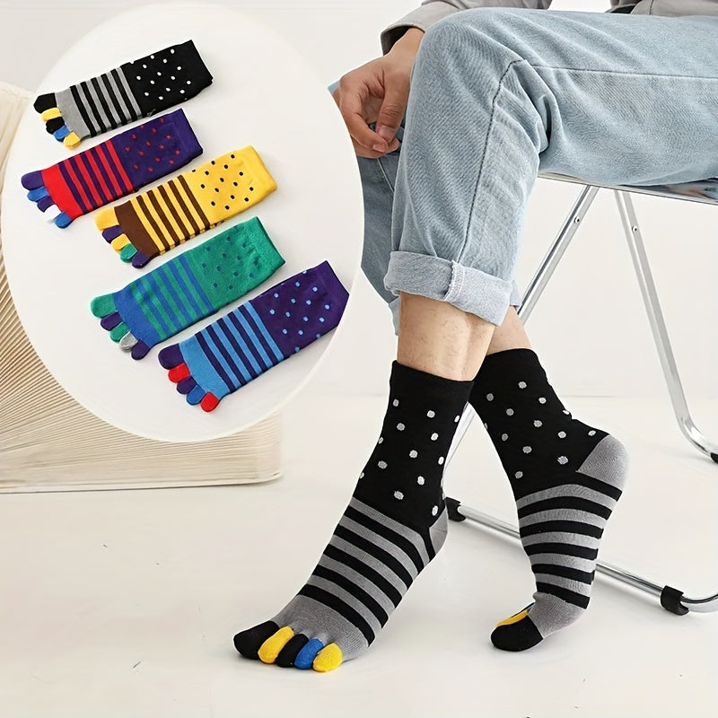 Striped Cotton Toe Socks for Sports, 1 Pair