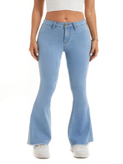 Sexy Jeans Women's Plus High Rise High Stretch Skinny Flared Leg Jeans