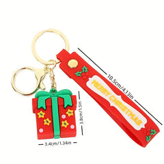 Santa Claus PVC Soft Keychain Hanging Holiday