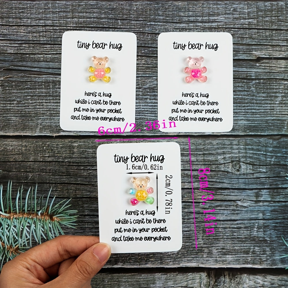3pcs Pocket Hug Bear Resin Gift - Birthday, Anniversary, Mother s Gift