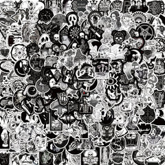 200 Pcs Gothic Pattern Luggage Stickers Punk Stickers Travel Accessories