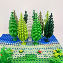 2 PCS Street Scene City Greenery Forest MOC Pine Spruce Fir Tree Models