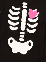 Halloween Toddler Girls Luminous Skull Loungewear Set