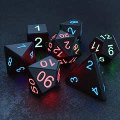 7Pcs LED Dice USB Rechargeable Role Playing Dice