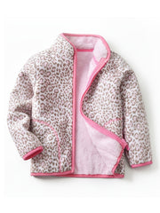 Baby Girls' Leopard Fleece Jacket Warm Coat Winter