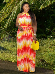 Tie Dye Halter Maxi Cami Dress