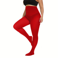Women's Plus Size High Waisted Nylon Pantyhose