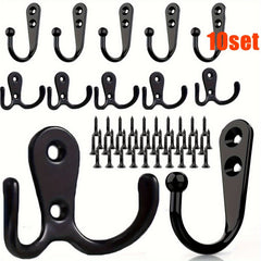 Heavy Duty Metal Double Hooks for Towels and More