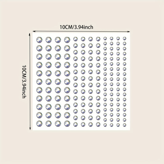 144 Pcs Rose Makeup Face Stickers Rhinestone Decoration