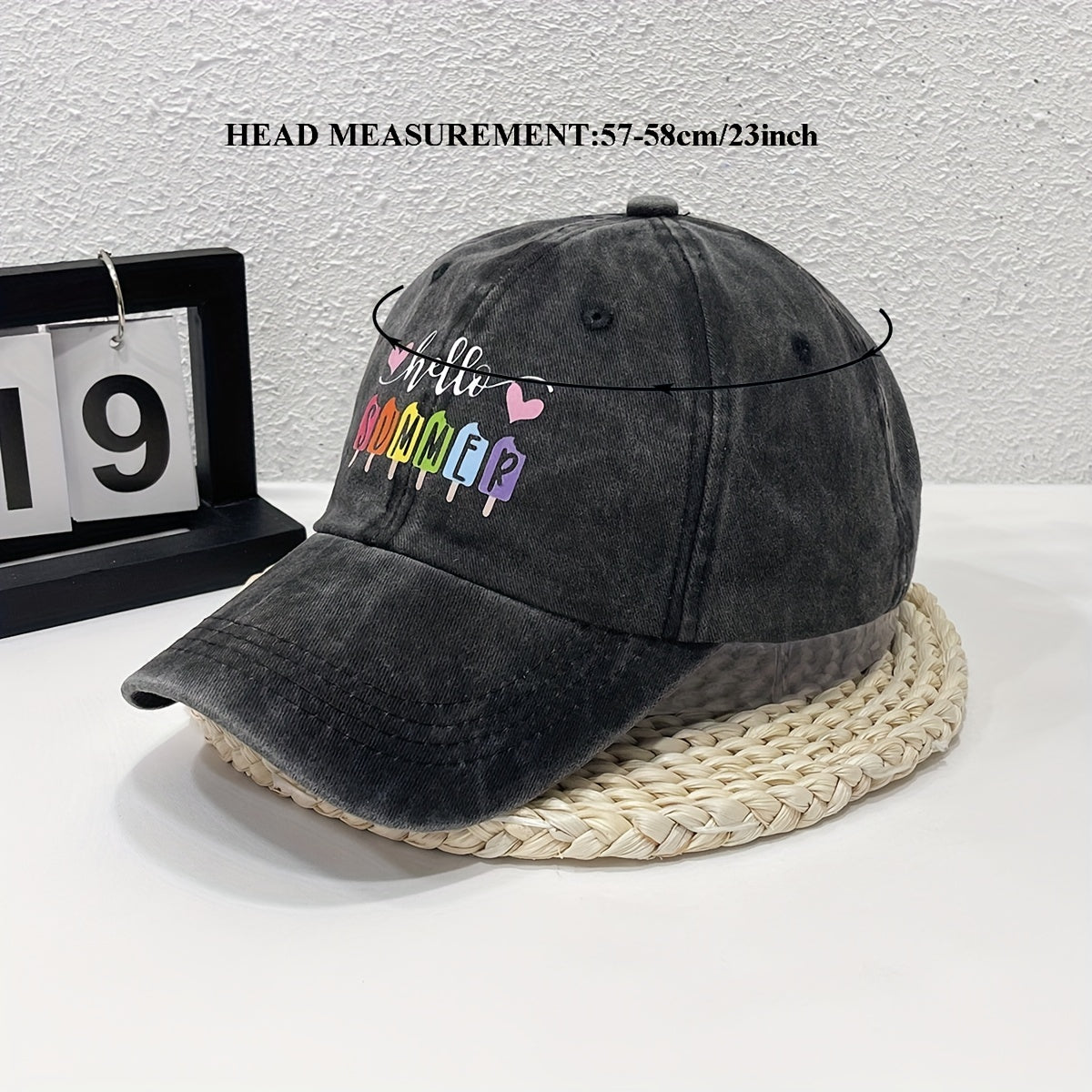 Summer Print Baseball Cap Washed Distressed Cotton Dad Hat
