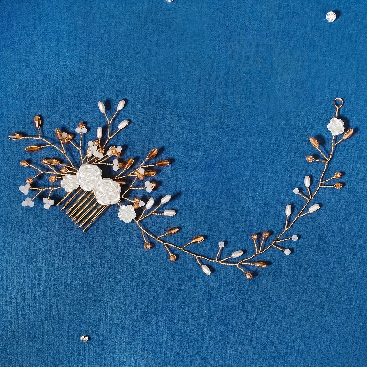 Bridal Flower Faux Pearl Headband Retro Head Piece Hair Accessories