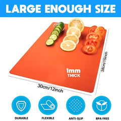 4pcs Flexible Cutting Boards for Kitchen, BPA Plastic Chopping Mat