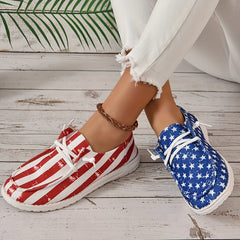 Women's Stylish Star Spangled Canvas Shoes Lightweight Low Top Sports Shoes