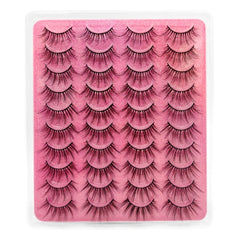 20 Pairs Faux Mink Eyelashes Kit with Adhesive Clips - Longer Fuller Lashes
