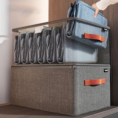 Foldable Storage Box for Wardrobe Clothes Container Grids Bag