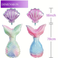 22pcs Mermaid Tail Balloon Theme Party Birthday Decorations