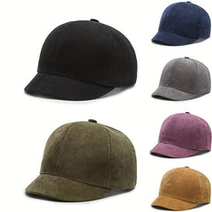 Short Brim Corduroy Baseball Cap Solid