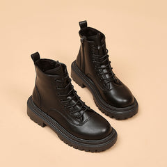 Women's Platform Combat Boots Thick Sole Lace Up Zipper Fashionable Footwear