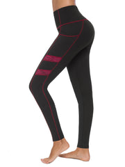 Sporty Yoga Pants Stretch Side Pocket Slimming Leggings Activewear