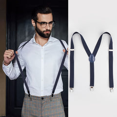 Adjustable 1" Wide Y Shape Suspenders for Men